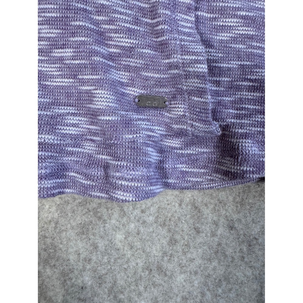 k39. Alo Yoga Women Purple Space Dye Knit Hooded Poncho Top Small Yoga Layer - Picture 3 of 4